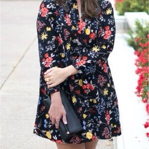 Old Navy Black Floral Long Sleeve Dress